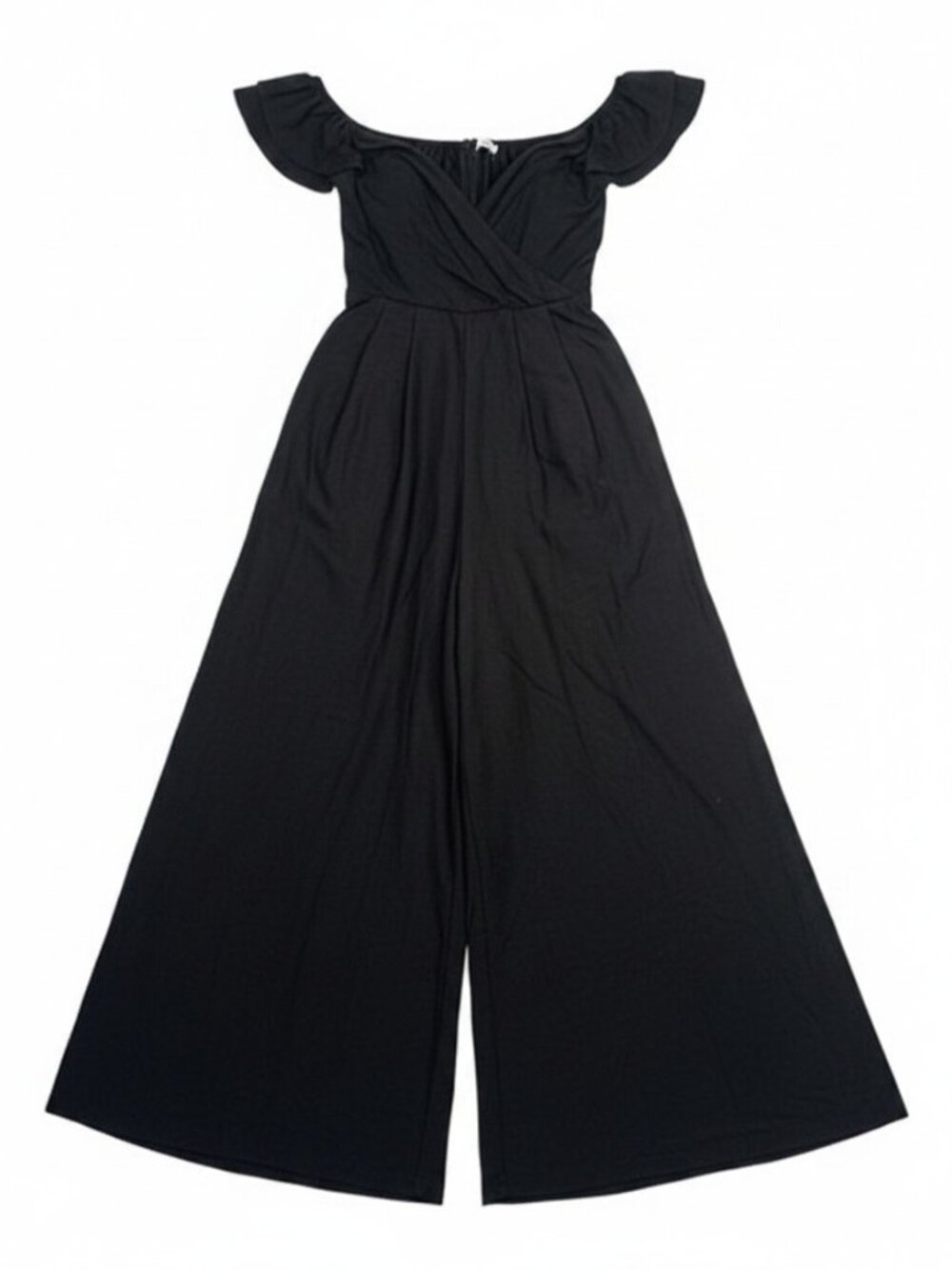 Altar'd State Monroe Jumpsuit Womens M Black Flutter Sleeve Wide Leg NWT $88